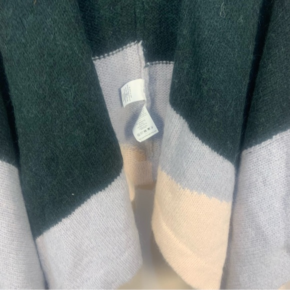 ELK Alpaca Wool Blend Color Block Poncho Sweater - Picture 9 of 16